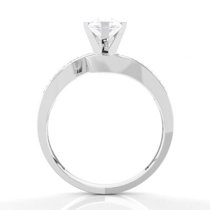 Moissanite Verlobungsring in einer Krappenfassung mit medium Schulter Moissanit