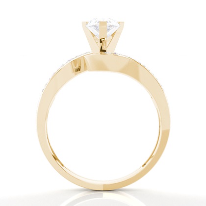 Moissanite Verlobungsring in einer Krappenfassung mit medium Schulter Moissanit