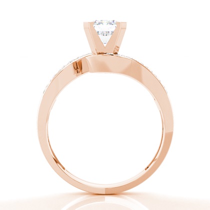 Moissanite Verlobungsring in einer Krappenfassung mit medium Schulter Moissanit