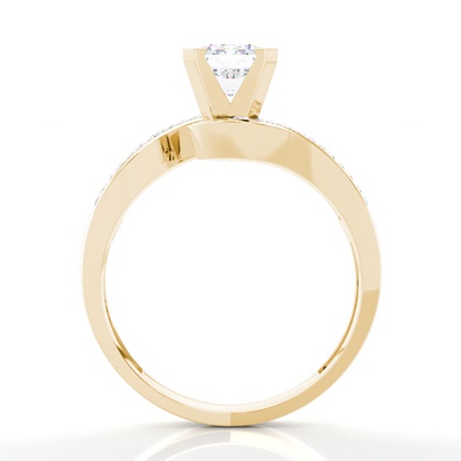 Moissanite Verlobungsring in einer Krappenfassung mit medium Schulter Moissanit