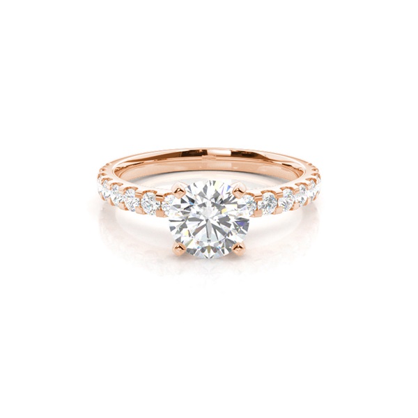White Gold Round Side Stone Diamond Engagement Ring