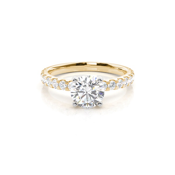 White Gold Round Side Stone Diamond Engagement Ring