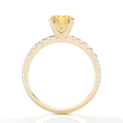 Yellow Diamond Side Stone Engagement Ring