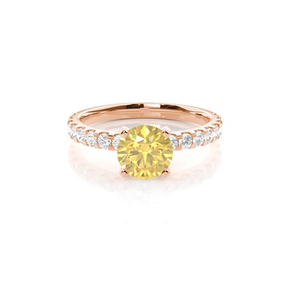 Yellow Diamond Side Stone Engagement Ring