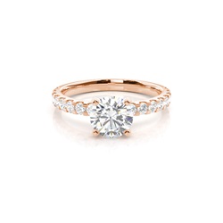 White Gold Round Side Stone Diamond Engagement Ring
