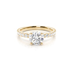 White Gold Round Side Stone Diamond Engagement Ring