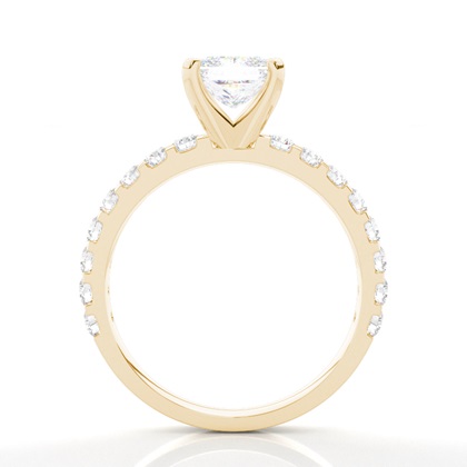 Moissanite Verlobungsring in einer Krappenfassung mit medium Schulter Moissanit