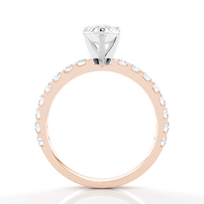 2.00 Carat Rotgold Seitensteine Verlobungsringe