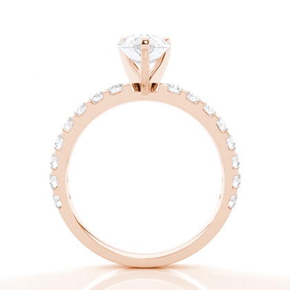 Moissanite Verlobungsring in einer Krappenfassung mit medium Schulter Moissanit