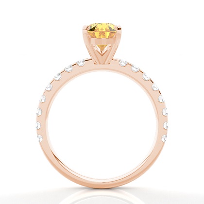 Verlobungsring mit gelbem Diamant und seitlichem Stein