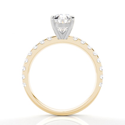 Diamantring in einer Krappenfassung mit Schulter Diamanten