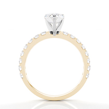 Diamant Verlobungsring in einer Krappenfassung mit Schulter Diamanten