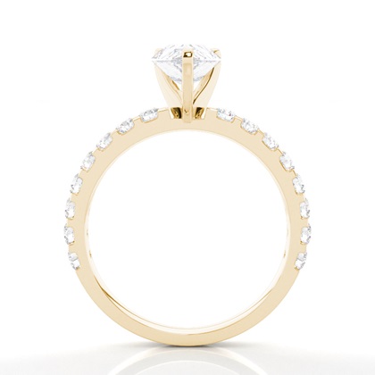 Moissanite Verlobungsring in einer Krappenfassung mit medium Schulter Moissanit