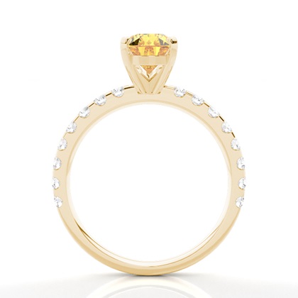 Yellow Diamond Side Stone Engagement Ring