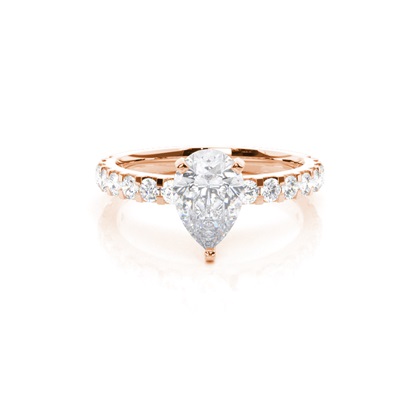 White Gold Round Side Stone Moissanite Engagement Ring