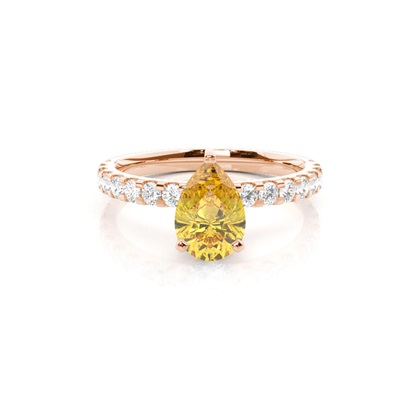 Yellow Diamond Side Stone Engagement Ring