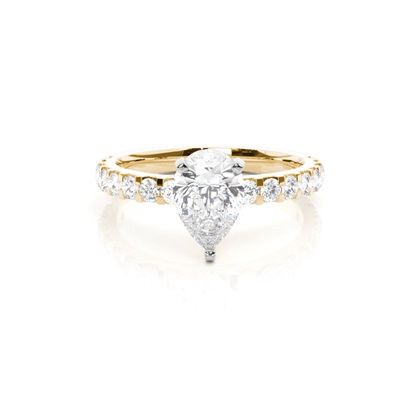 Pear Yellow Gold Side Stone Diamond Rings