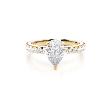 White Gold Round Side Stone Moissanite Engagement Ring