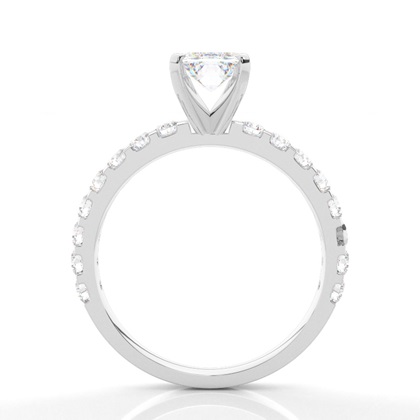 Moissanite Verlobungsring in einer Krappenfassung mit medium Schulter Moissanit