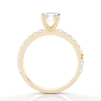 Moissanite Verlobungsring in einer Krappenfassung mit medium Schulter Moissanit