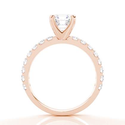 3.00 Carat Rotgold Seitensteine Verlobungsringe