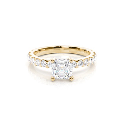 Yellow Gold Side Stone Diamond Rings