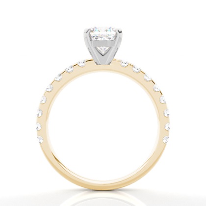 White Gold Round Side Stone Diamond Engagement Ring