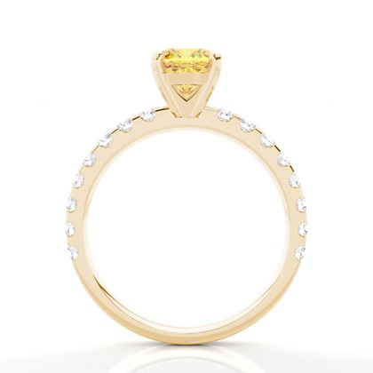 Yellow Diamond Side Stone Engagement Ring