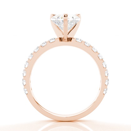 White Gold Round Side Stone Diamond Engagement Ring