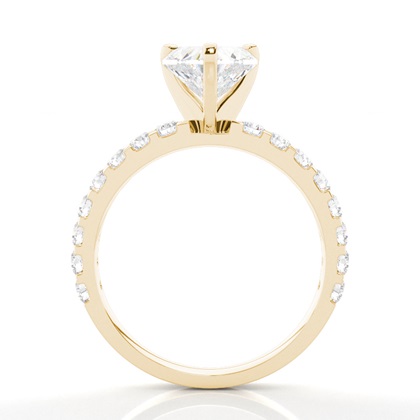 White Gold Round Side Stone Diamond Engagement Ring