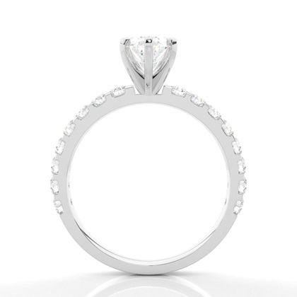 White Gold Side Stone Diamond Rings