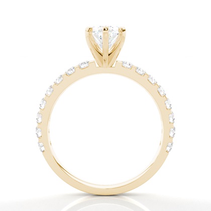 Yellow Gold Side Stone Diamond Rings