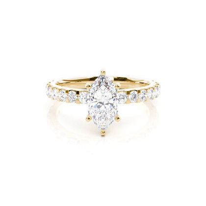 Yellow Gold Side Stone Diamond Rings