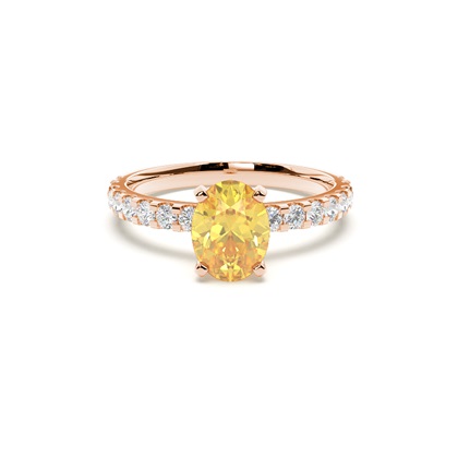 Yellow Diamond Side Stone Engagement Ring