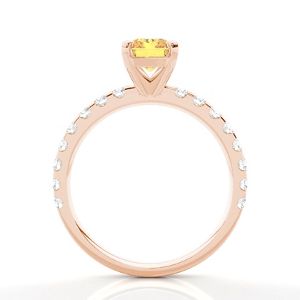 Verlobungsring mit gelbem Diamant und seitlichem Stein