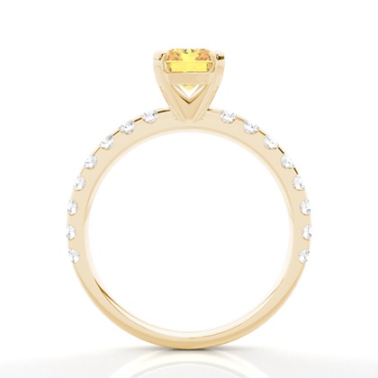 Verlobungsring mit gelbem Diamant und seitlichem Stein