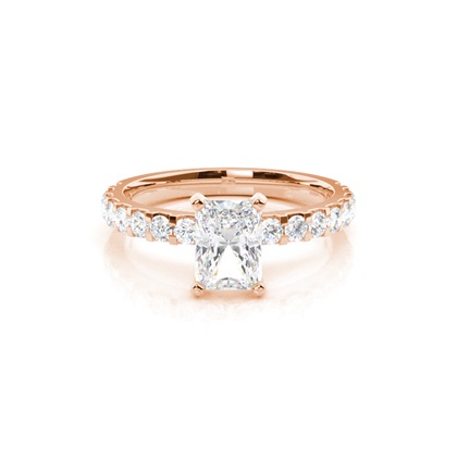 Radiant Rose Gold Side Stone Diamond Rings