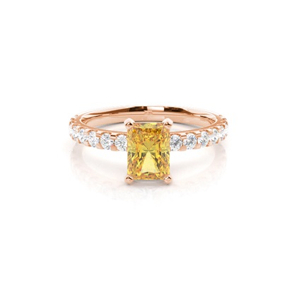 Yellow Diamond Side Stone Engagement Ring