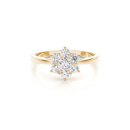Yellow Gold Cluster Diamond Rings