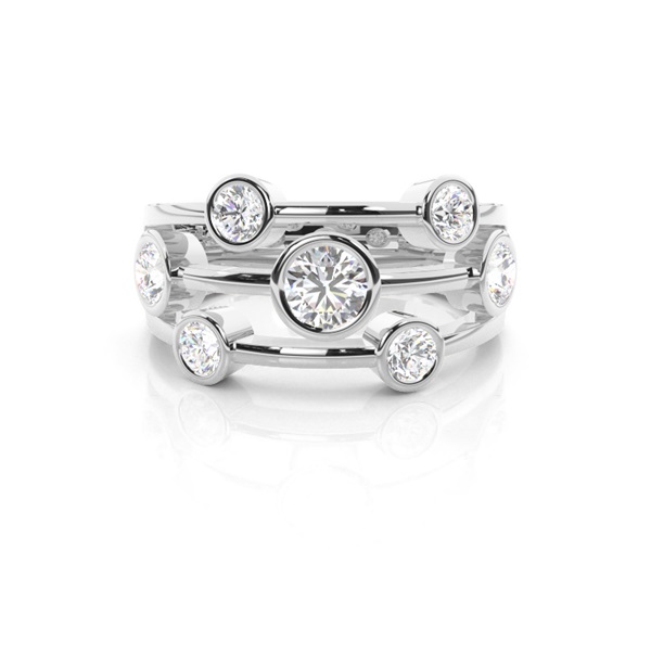 Full Bezel Setting Plain Seven Stone Ring
