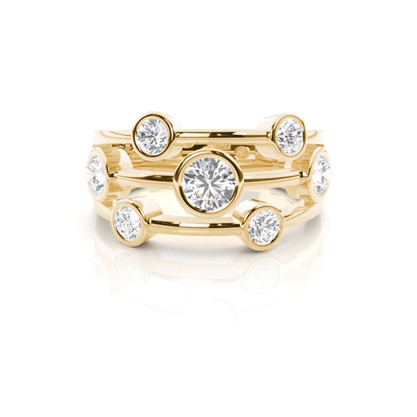 Full Bezel Setting Plain Seven Stone Ring