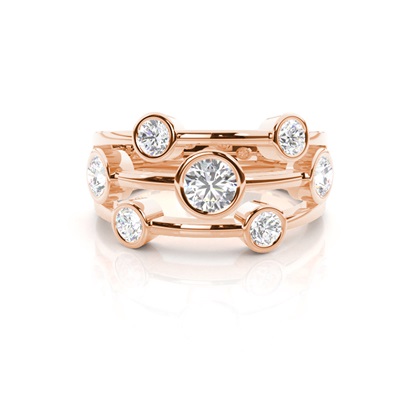 Rose Gold Contemporary Diamond Engagement Rings