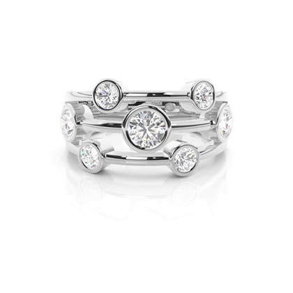Full Bezel Setting Plain Seven Stone Ring