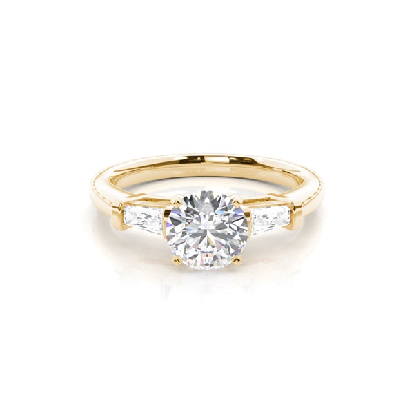 4 Prong Setting Studded Three stone Ring