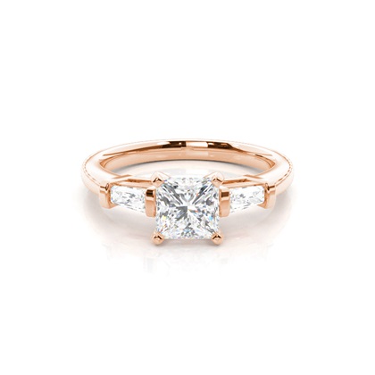 Rose Gold 3 Stone Diamond Rings