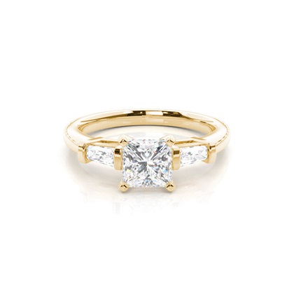 Yellow Gold Three Stone Diamond Rings