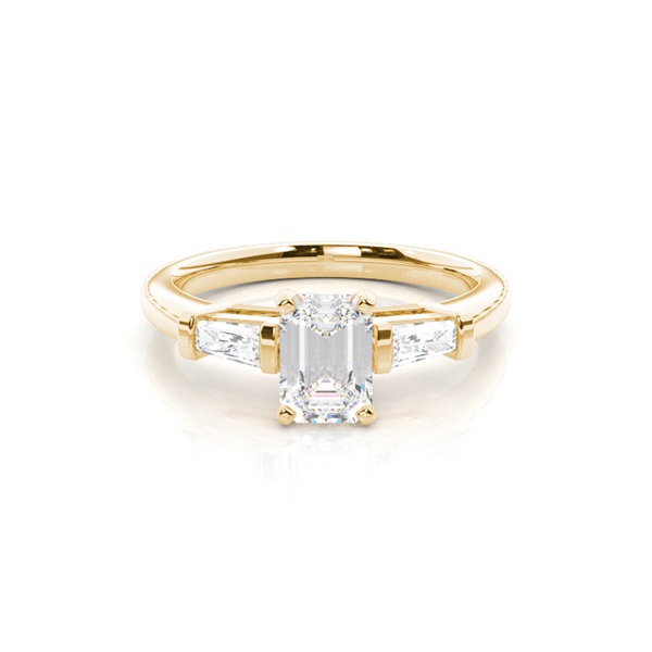 4 Prong Setting Studded Three stone Ring