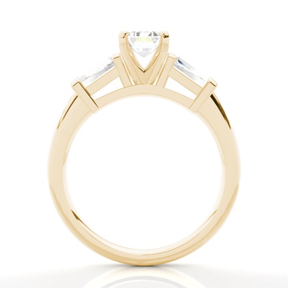 1.00 Carat Yellow Gold Trilogy Engagement Rings