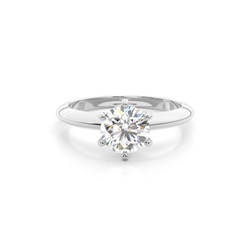 6 Prong Setting Plain Engagement Ring