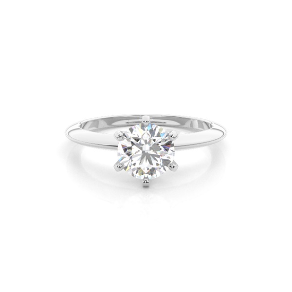 6 Prong Setting Plain Engagement Ring
